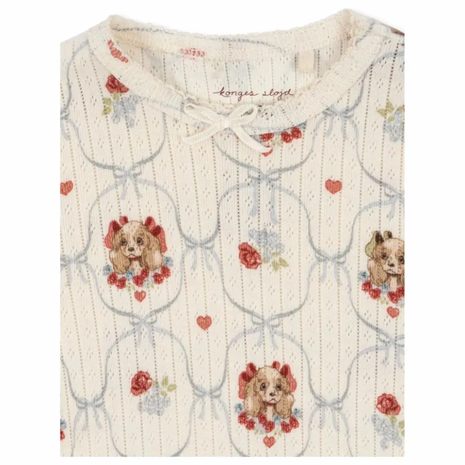 Clearance Konges Sløjd Body Minnie Chiens Pointelle Coton Bio | Ecru