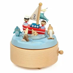 Clearance Wooderful life Boite à musique en bois Dauphins Multicolore