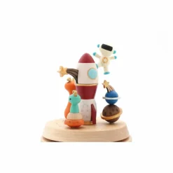 Discount Wooderful life Boite à musique en bois Fusée Multicolore