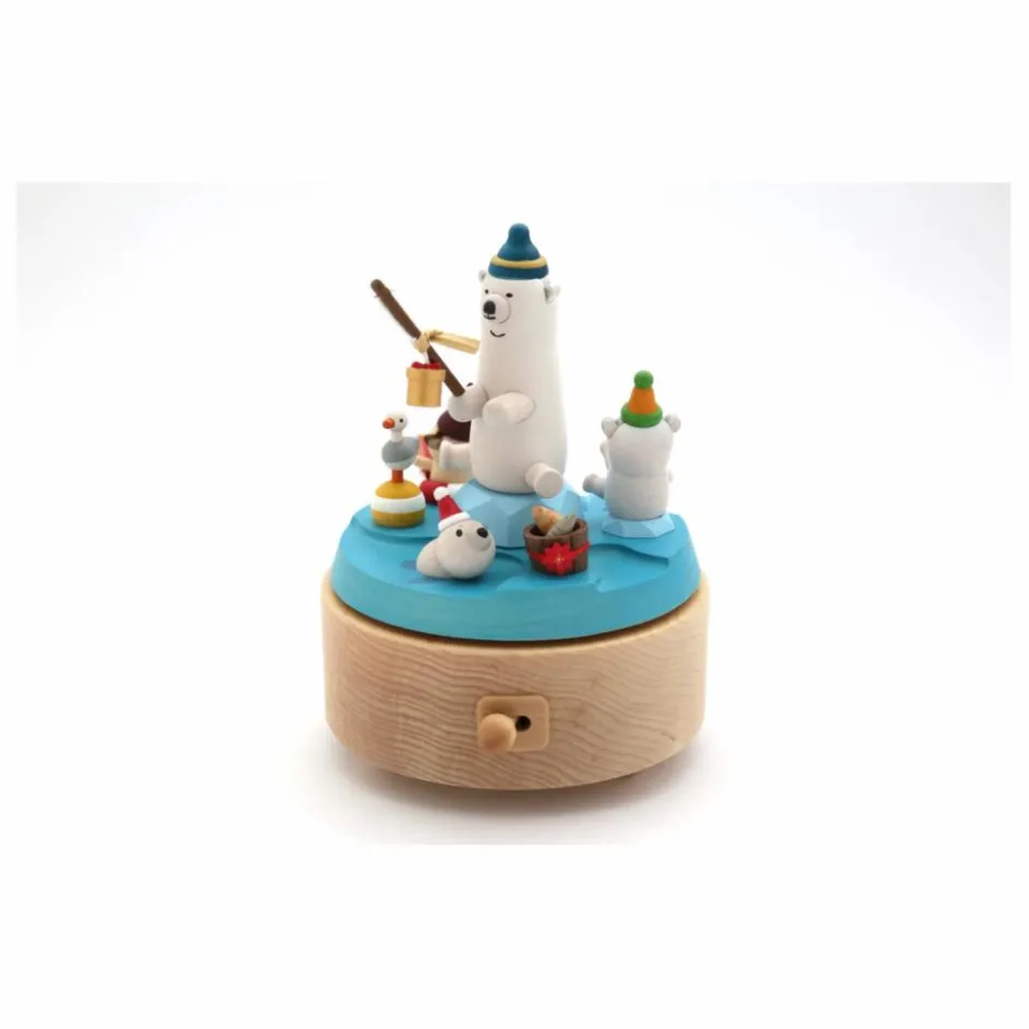 Wooderful life Boite à musique en bois Ours polaire Multicolore