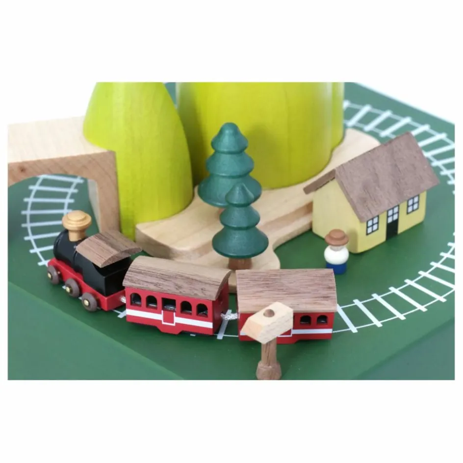 Discount Wooderful life Boite à musique en bois Train au Printemps Multicolore