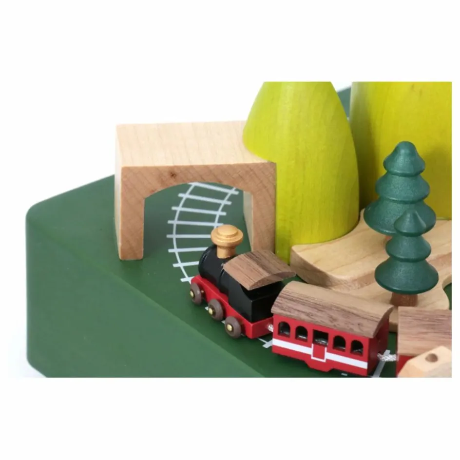 Discount Wooderful life Boite à musique en bois Train au Printemps Multicolore