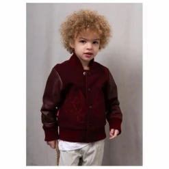 Outlet Bomber Brodé Laine et Cuir | Enfant Manteaux, Blousons|Manteaux, Blousons
