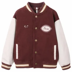 Clearance Rylee + Cru Bomber Varsity Velours Côtelé | Bordeaux