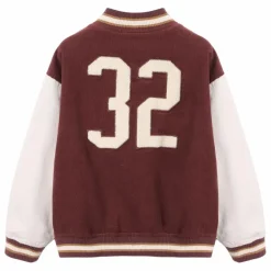 Clearance Rylee + Cru Bomber Varsity Velours Côtelé | Bordeaux