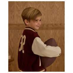 Clearance Rylee + Cru Bomber Varsity Velours Côtelé | Bordeaux