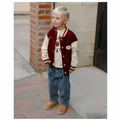 Clearance Rylee + Cru Bomber Varsity Velours Côtelé | Bordeaux