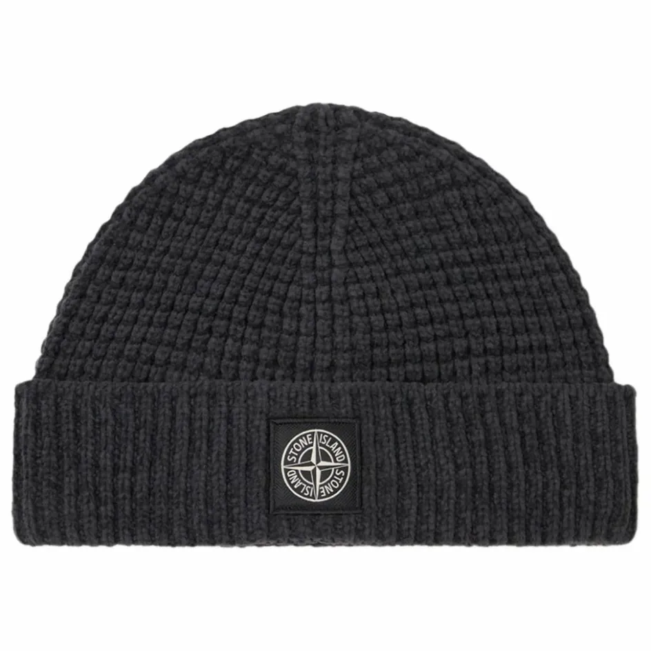 Sale Stone Island Bonnet Logo Laine | Gris