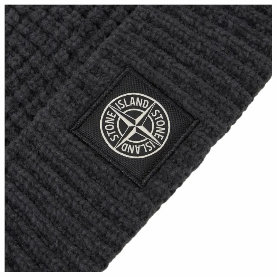 Sale Stone Island Bonnet Logo Laine | Gris