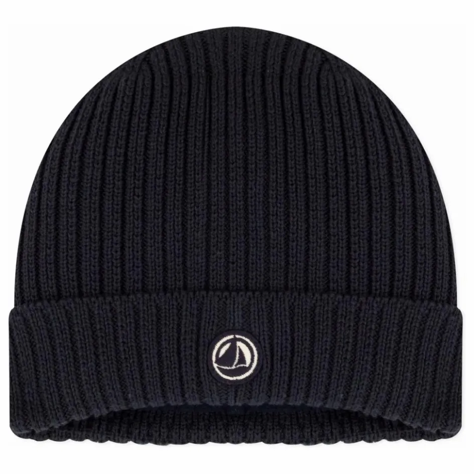 Hot Petit Bateau Bonnet Tricot Logo | Bleu nuit