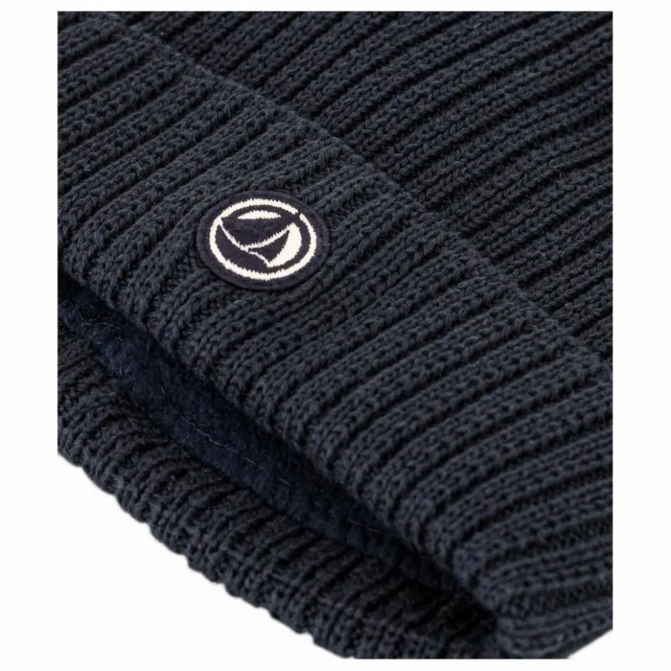 Hot Petit Bateau Bonnet Tricot Logo | Bleu nuit