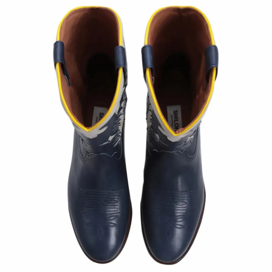New Shiloh Heritage Boots Texas Calf | Bleu foncé