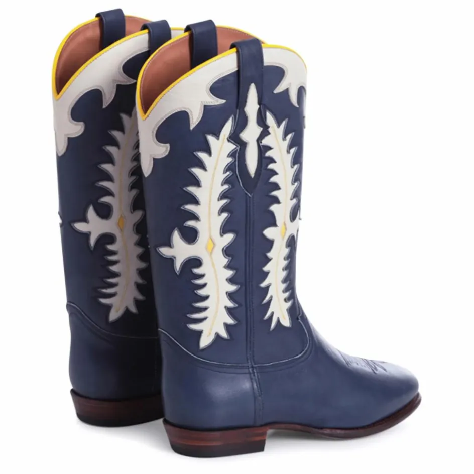 New Shiloh Heritage Boots Texas Calf | Bleu foncé