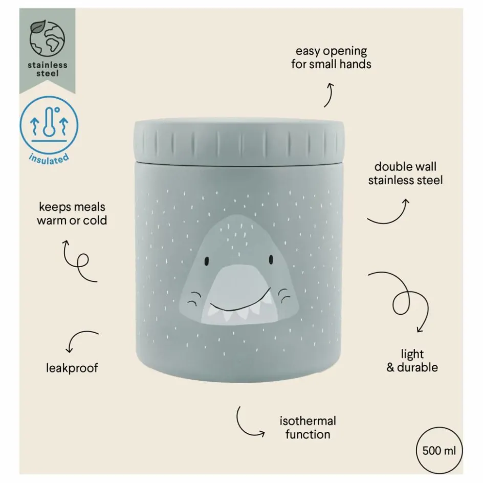 Enfant Trixie Vaisselle Enfant*Boîte à goûter isotherme 500 ml Mr Shark |