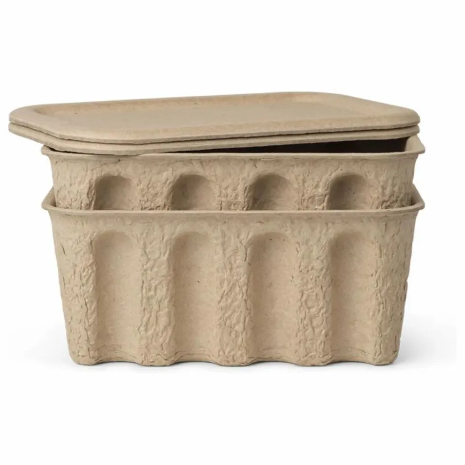 Ferm Living Boîte de rangement en papier - Set de 2| Petits Rangements