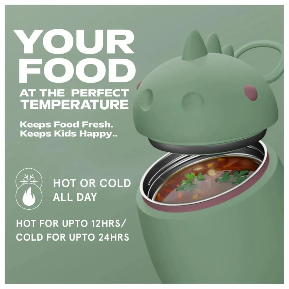 New Asobu Boîte repas isotherme Dinosaure | Vert