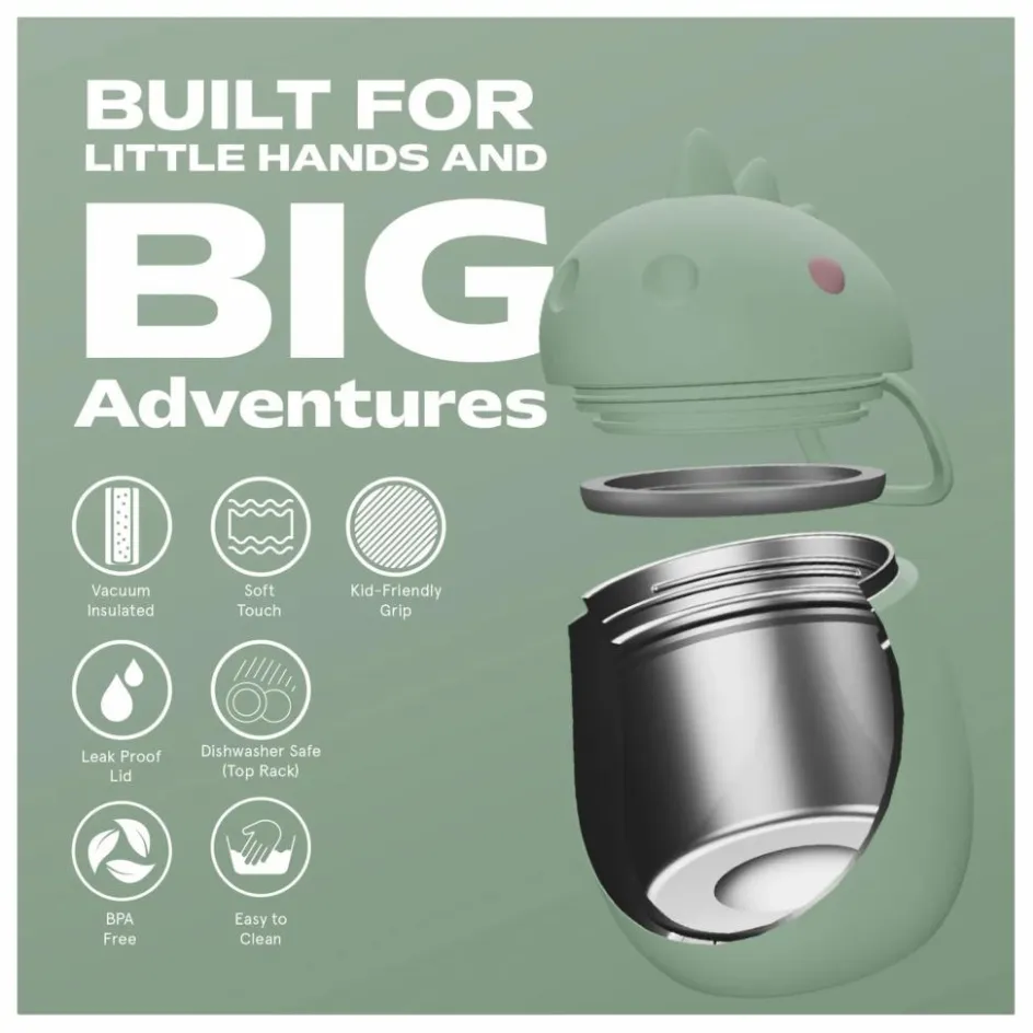 New Asobu Boîte repas isotherme Dinosaure | Vert