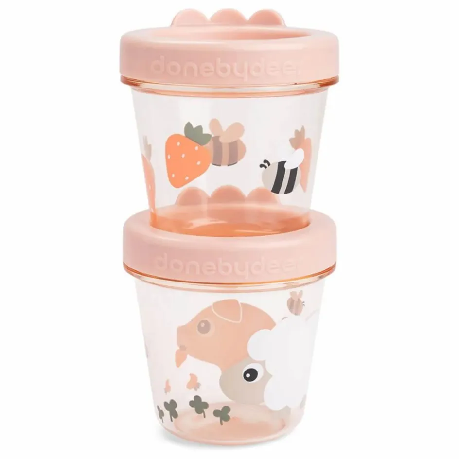 Discount Done by deer Boîtes à repas en tritan Tiny Farm - Set de 2 | Rose