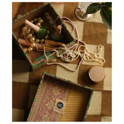 Clearance Doing Goods Boîtes carrées Emma en bois et coton - set de 2 | Vert