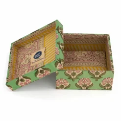 Clearance Doing Goods Boîtes carrées Emma en bois et coton - set de 2 | Vert