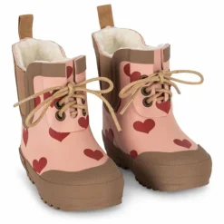 Konges Sløjd Bottes de Pluie Thermo Cœurs | Rose