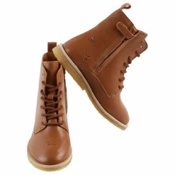 New Emile et Ida Bottines à Lacets Cuir | Camel