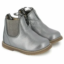 Clearance Pom d'Api Bottines Bob Jod Zip Cuir Grainé | Bleu gris