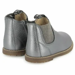 Clearance Pom d'Api Bottines Bob Jod Zip Cuir Grainé | Bleu gris