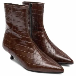 Sale Augusta Bottines Paula Effet Crocodile | Chocolat