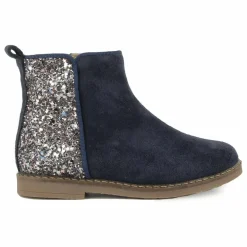 Discount Pom d'Api Bottines Trip Back Velours Glitter | Bleu marine