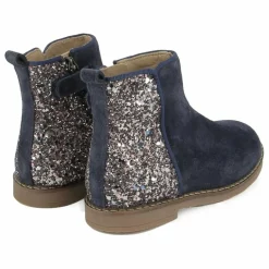 Discount Pom d'Api Bottines Trip Back Velours Glitter | Bleu marine