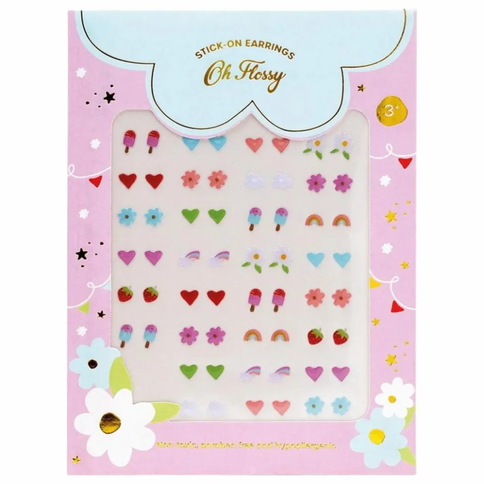 Oh Flossy Boucles d'oreilles autocollantes Multicolore