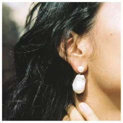 Discount Alhaja Boucles d'Oreilles Josefina Perles | Blanc