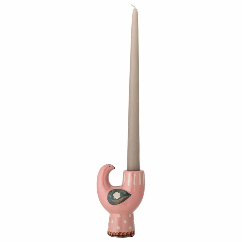 Hot Bloomingville Bougeoir oiseau en grès Trudy | Rose