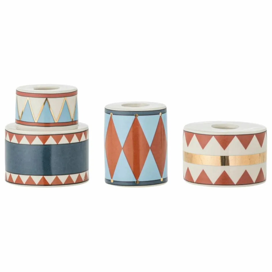 Sale Bloomingville Bougeoirs Bitja en grès - Set de 3 | Multicolore