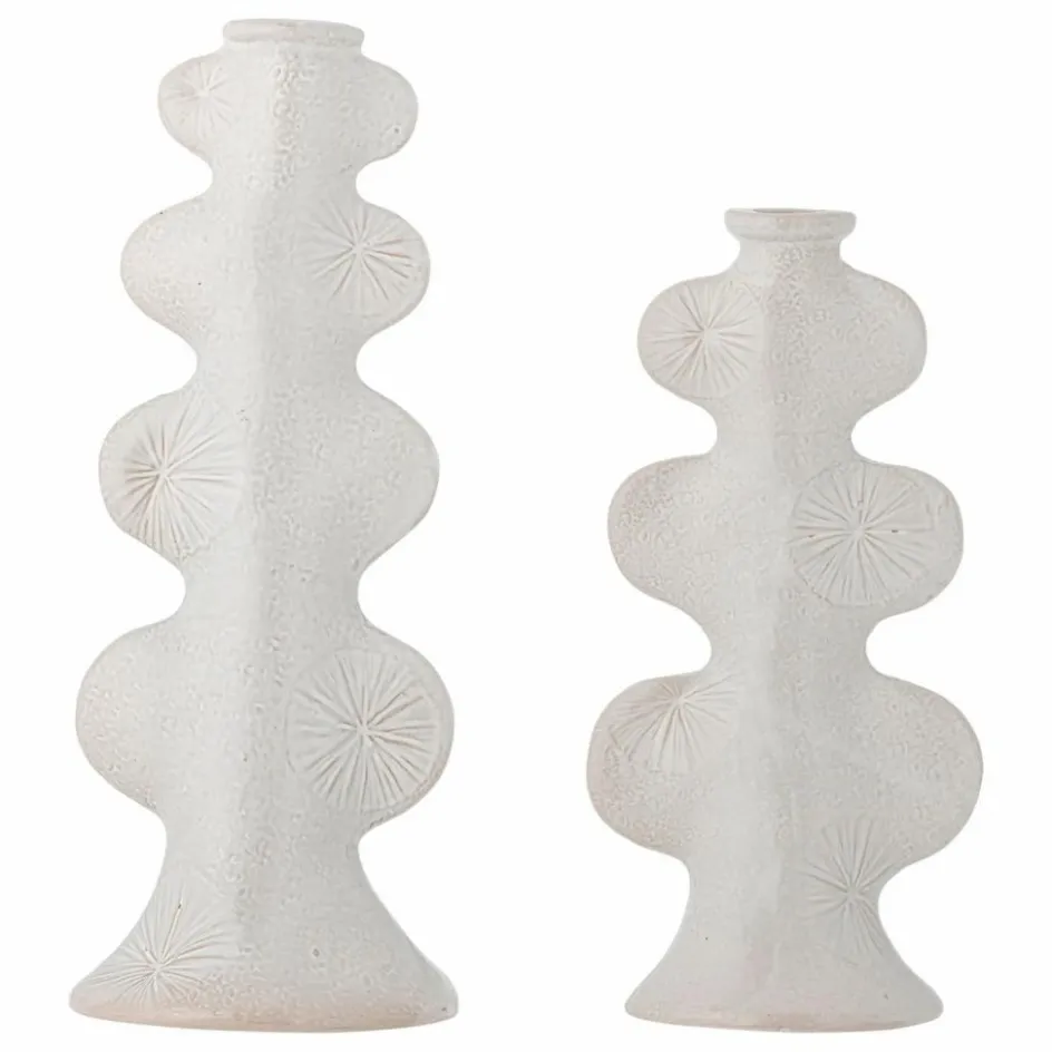 Best Bloomingville Bougeoirs Cason en grès - Set de 2 | Blanc