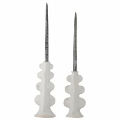 Best Bloomingville Bougeoirs Cason en grès - Set de 2 | Blanc