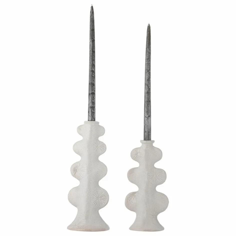 Best Bloomingville Bougeoirs Cason en grès - Set de 2 | Blanc