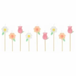 Discount Meri Meri Bougies d'anniversaires Fleurs - Set de 9 Rose