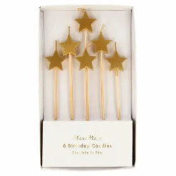 Hot Meri Meri Bougies Etoiles - Set de 6 | Doré