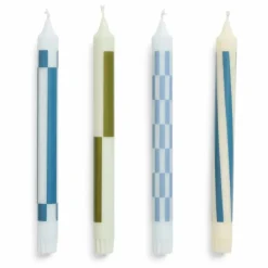Clearance Hay Bougies Pattern - Set de 4 | Bleu Vert
