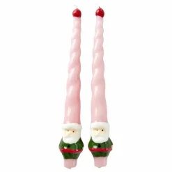 Rice Bougies Père Noël - Set de 2 ||Homme/Enfant Décoration De Fête|Bougies, Senteurs