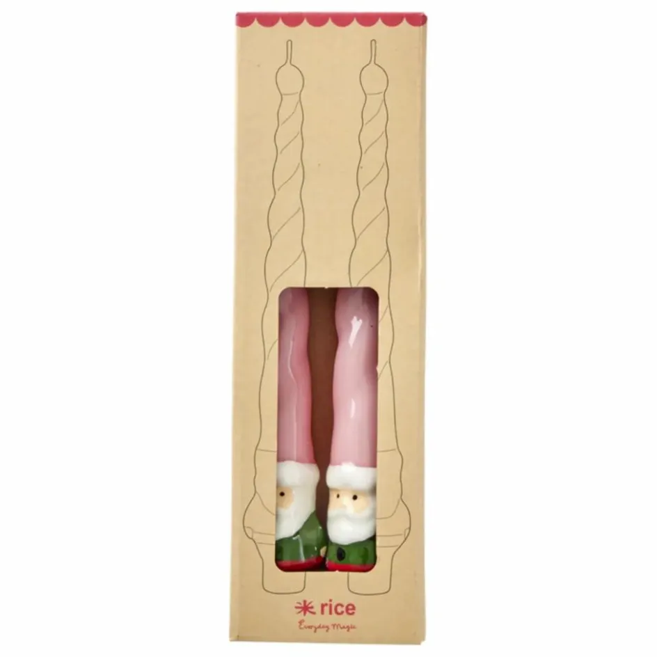 Rice Bougies Père Noël - Set de 2 ||Homme/Enfant Décoration De Fête|Bougies, Senteurs
