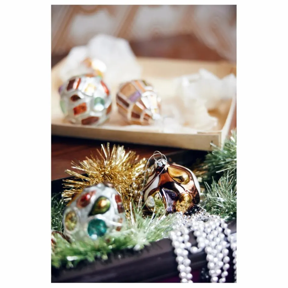 Best HKliving Boule de Noël anatomic ronde en verre Multicolore