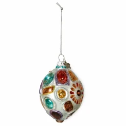 Enfant HKliving Décoration De Fête*Boule de Noël bijoux ovale en verre