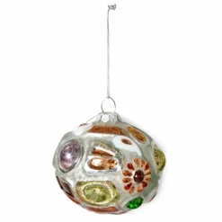 Enfant HKliving Décoration De Fête*Boule de Noël bijoux ronde en verre