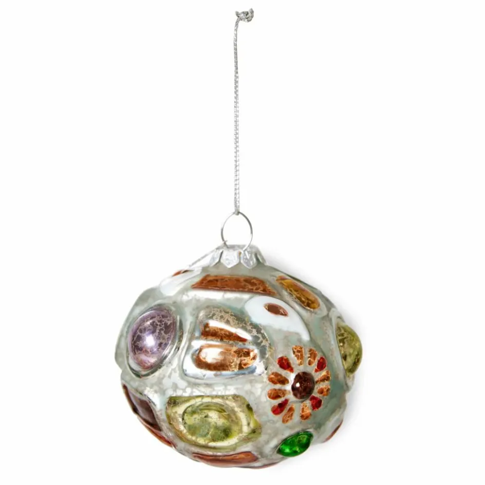 Enfant HKliving Décoration De Fête*Boule de Noël bijoux ronde en verre