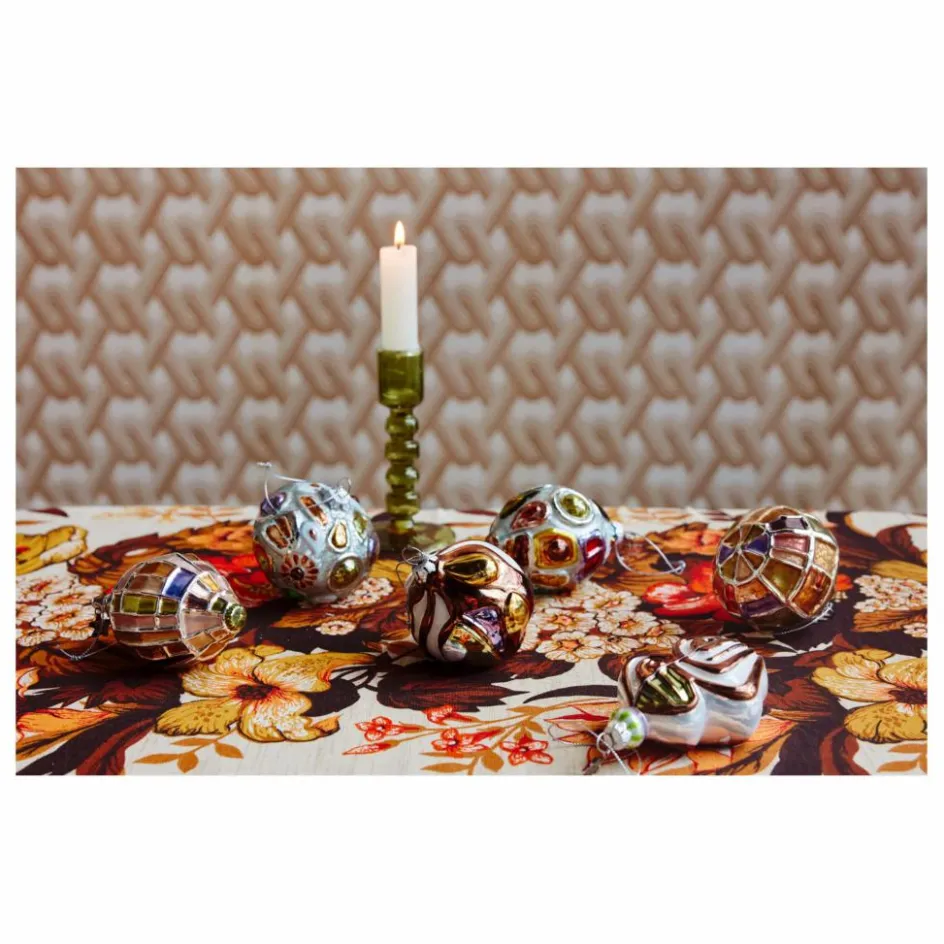 Enfant HKliving Décoration De Fête*Boule de Noël bijoux ronde en verre