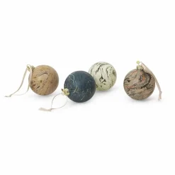 Ferm Living Boule de Noël effet marbré - Set de 4|Enfant Décoration De Fête