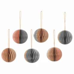 Boule de Noël en papier FSC - Set de 6 Enfant Décoration De Fête